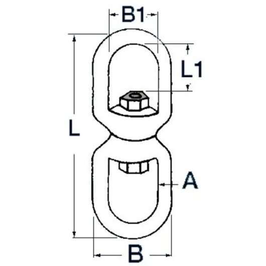 Pöördseekel - kinnine, Ø10mm, AISi316 - Image 2