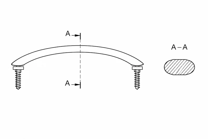 Käepide Ø24mm, 460mm, AISi304 - Pilt 3