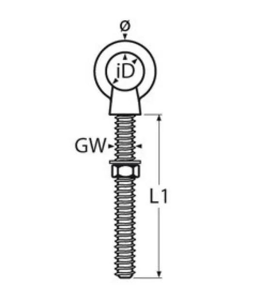 O-rõngaga polt M12x120mm, AISi316 - Image 2