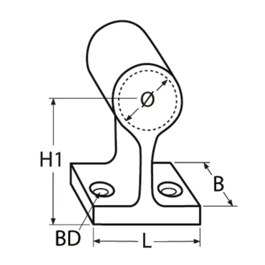 Reelingutoru ots 60°, Ø25mm torule, AISi316 - Image 2